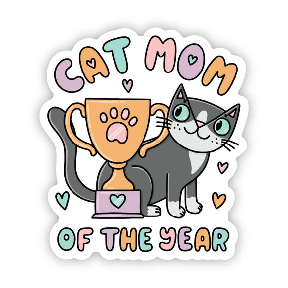 Cat mom of the year sticker - Janine Design