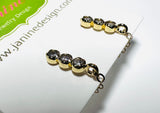 Chain Loop Earrings-Cubic Zirconia Gold Filled  Earrings, Modern Chain Earrings, - Janine Design