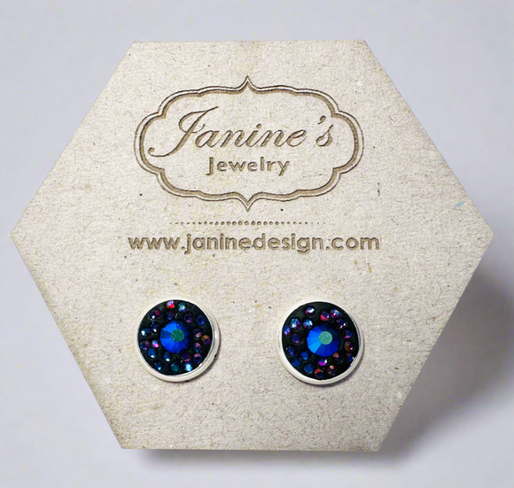 Chain and Crystal Studs/Sparkle Studs - Janine Design