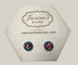 Chain and Crystal Studs/Sparkle Studs - Janine Design