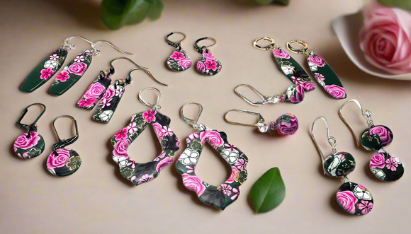 Clay Earrings-Spring Floral Collection - Janine Design