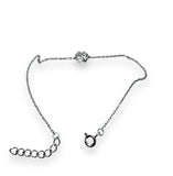 Lucky Clover Silver Chain Bracelet --close up of clasp