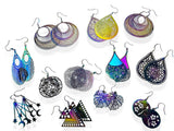 Colorful Laser and Steel Earrings/Affordable Earrings/ Family Earrings /Nature Earrings - Janine Design