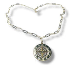 Compass Necklace, l medallion, Gift, Gold Filled Travelers Medallion, Graduation Gift - Janine Design