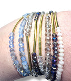 Crystal and Brass Bar Bracelets - Janine Design