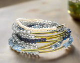 Crystal and Brass Bar Bracelets - Janine Design