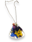 Real Flower Necklace/Resin Flower Necklace - Janine Design