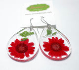 Pressed Flower Earrings/Real Flower Earrings/Resin Flower - Janine Design