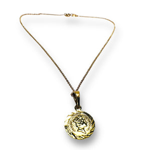 Tiny Gold Filled Medallion Choker/ Queen Necklace - Janine Design