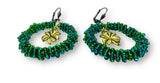 Green Beaded Hoop Earrings* - Janine Design