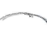 Figaro Chain Sterling Silver Anklet-Large