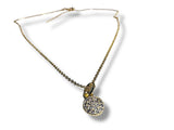 Cubic Zirconia Dot Necklace, Pave Necklace, Gold Necklace*