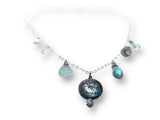 Gemstone Charm Necklace/Silver Charm Necklace