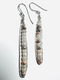 Gemstone Earrings, Gemstone Sparkle Bar Earrings, Silver Bar Earrings - Janine Design