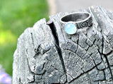 Chalcedony Scroll Sterling Silver Ring, Size 8 Ring, Promise Ring - Janine Design