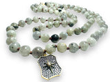 Beaded Adjustable Gemstone Necklace -Labradorite - Janine Design
