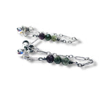 Chain Loop Earrings- Gemstone Earrings, Modern Chain Earrings
