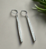 Gemstone Earrings, Gemstone Sparkle Bar Earrings, Silver Bar Earrings - Janine Design