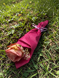 Single Stem Faux Burnt Edge Rose - Janine Design