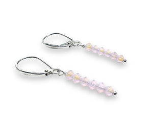 Pink “opal” ish Crystal Drop Earrings - Janine Design