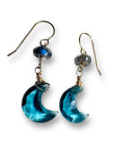 Kyanite Moon Earrings ,Carved stones Star Earrings/Earrings, Celestial  Earrings, Blue Moon Earrings, Star Earrings
