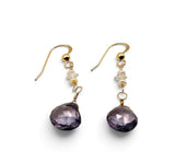 Purple Quartz Gold Filled Drop Earrings