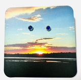 Art Card Studs, Gemstone Earrings, Art Cards, Sterling Studs - Janine Design