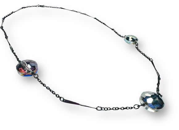 Long Triple Crystal Necklace - Janine Design