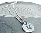 Initial Necklace , Sterling Silver Necklace, Letter Necklace, Family Necklace - Janine Design