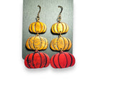 Fall Earrings Polymer Clay/ Pumpkin Earrings/ Leaf Earrings - Janine Design