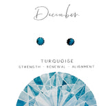 Birthstone Studs, Silver Studs, Genuine Gemstone Studs, birthday Gifts - Janine Design