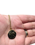 Dragonfly Necklace, medallion, Gift, Gold Filled Medallion, Birthday Gift - Janine Design