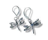 Dragonfly Silver Earrings/Bug Earrings/Nature Earrings - Janine Design