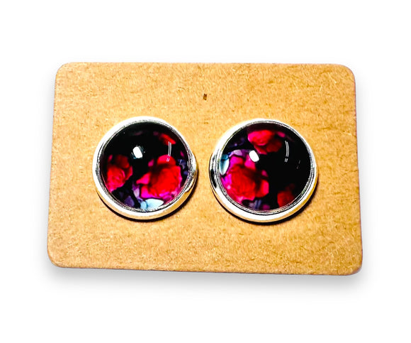 Rose Pattern Studs/Affordable Earrings, Gift Earrings, Pattern Studs - Janine Design