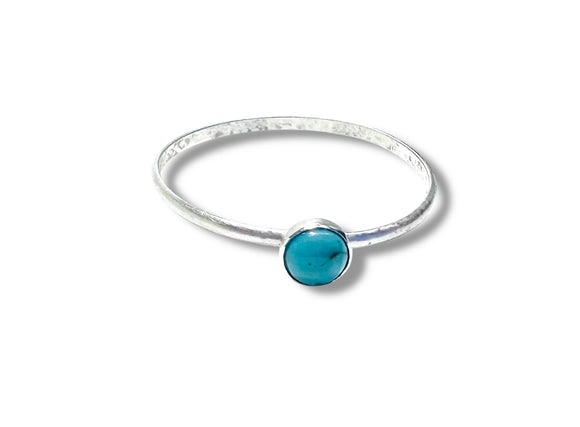 Silver Simple Turquoise Ring - Janine Design