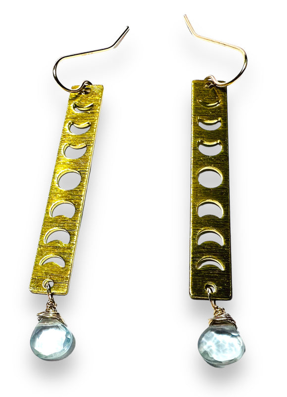 Golden Moon Phase Earrings - Janine Design