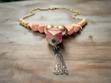 Wood and Coral, Peaches and Cream Necklace*