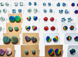 Handmade Clay Stud Earrings/Minimalist Earrings/Simple Earrings - Janine Design