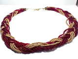 Braided Necklace, Knot Necklace, Beaded Knot Necklace - Janine Design