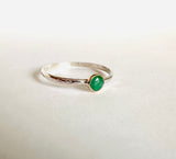 Emerald Ring/ Sterling and 14k Gold Ring Size 8.7/5