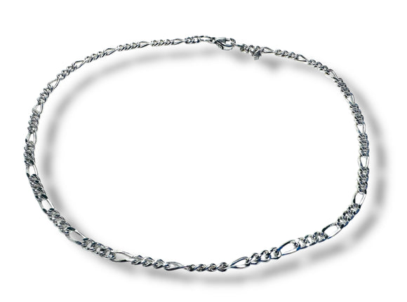 Figaro Chain Sterling Silver Anklet-Large - Janine Design