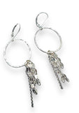 Chain Hoop Earrings, Silver Hoops