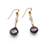 Purple Quartz Gold Filled Drop Earrings