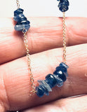 Dainty Kyanite chip Gold Filled Necklace