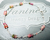 Dainty Gemstone Bracelet, Gemstone Bead Chain, Wire Wrapped Bracelet - Janine Design