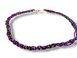 Pink, Black and Gold Strands Necklace, Twist Necklace, Statement Necklace