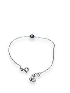 Evil Eye Silver Chain Bracelet - Janine Design