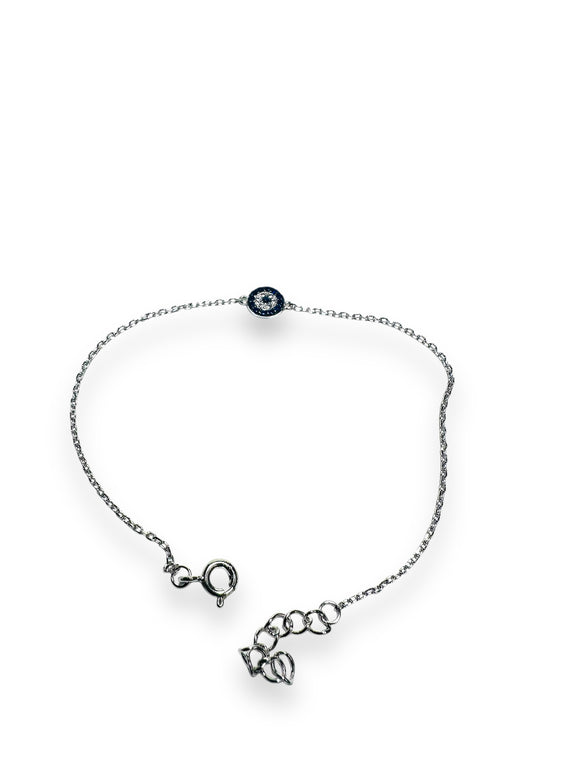 Evil Eye Silver Chain Bracelet - Janine Design
