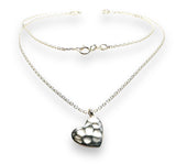 Silver Heart Minimalist Necklace, Dainty Heart Necklace - Janine Design