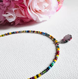 Beaded Anklet/ Ladybug Anklet- Adjustable Anklet - Janine Design